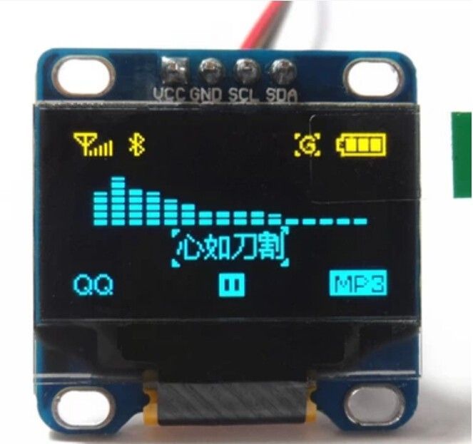 0-96 OLED Display Blau - Gelb  I2C-IIC-TWI 128x64 Pixel für Arduino