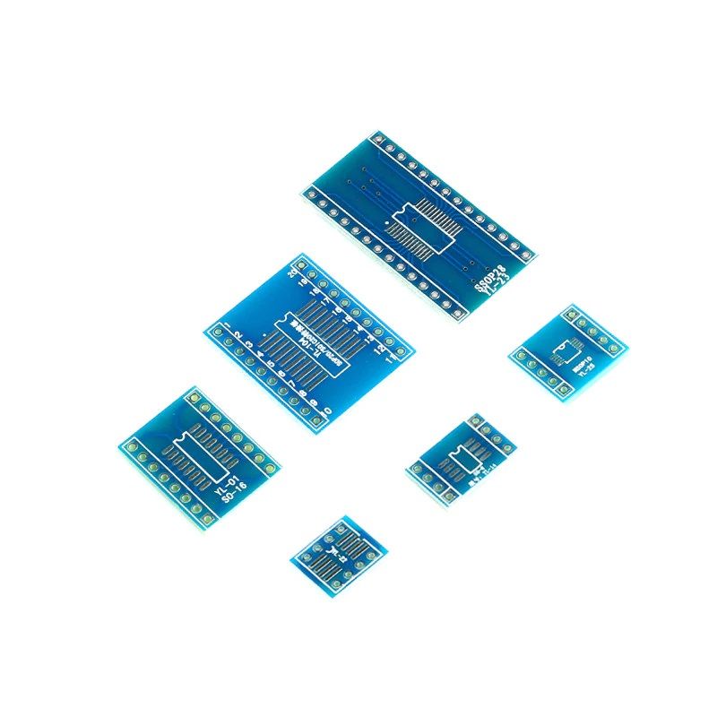 6-Teile Sortiment SMD zu DIP Adapterplatinen SOP8 MSOP-10 SOP-16 SOP-20 SSOP-28